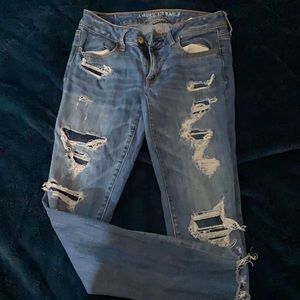 Patched ripped jeans